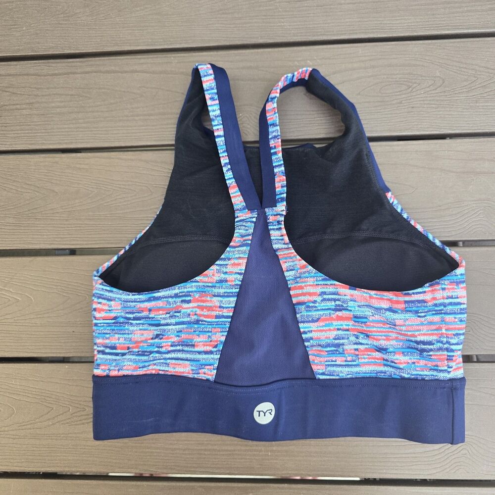 TYR Women's Blue/Orange Quake Amira Swim Top Size S (4/6) NEW - Picture 2 of 3